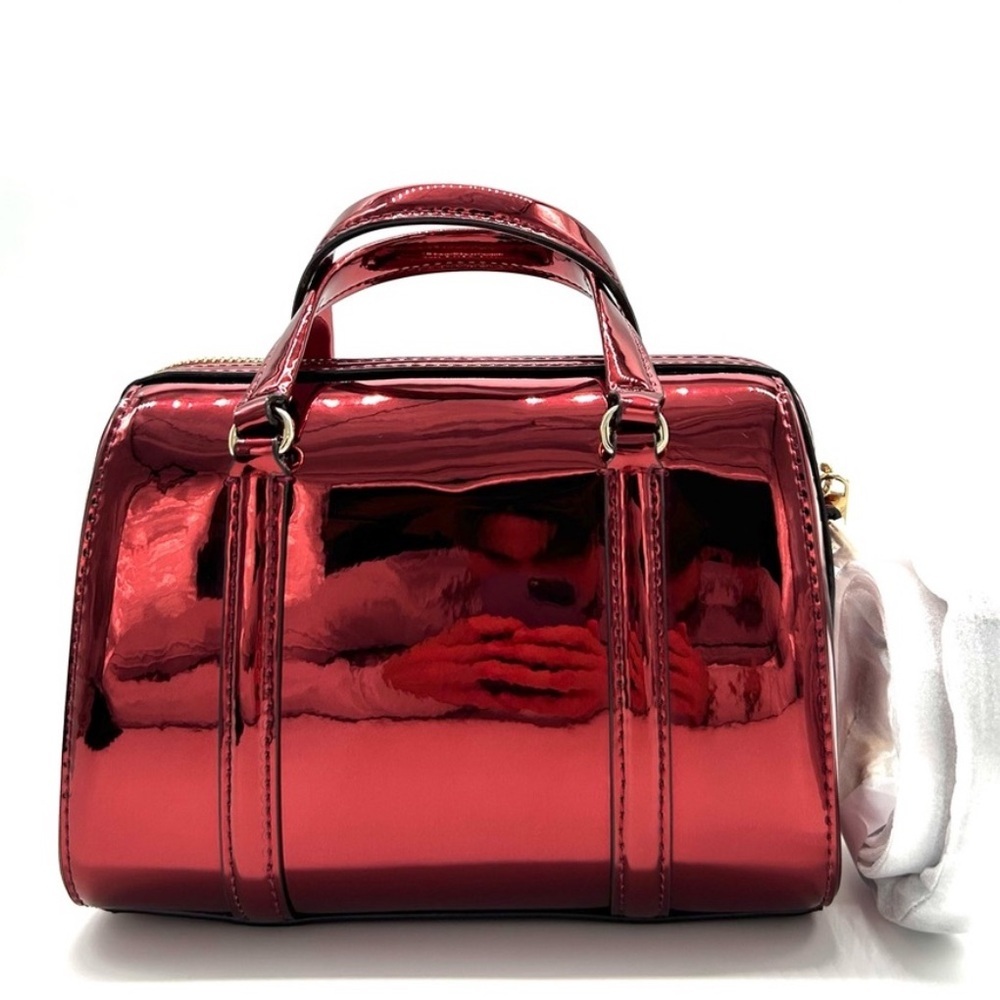 Michael Kors Jet Set Small Patent Duffel Crossbody Bag Cherry - Picture 5 of 10